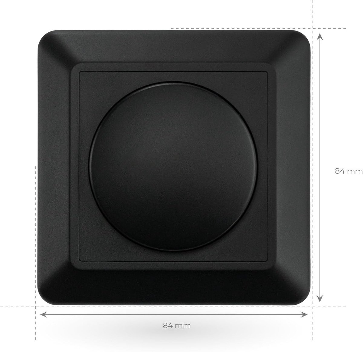 - Afdekplaat Dimmerknop, Zwarte afdekking, Fase Afsnijding, Wandschakelaar, LED draaiknopdimmer, Druk, Draai