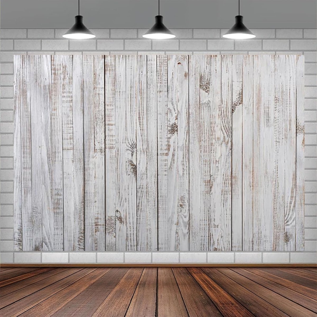 10x8FT Houten Achtergrond Rustieke Houten Muur Wit Grijs Vintage Houten Board Fotografie Achtergrond Pasgeboren Baby Shower Verjaardagsfeest Cake Tafel Decoraties Banner Foto Booth Props