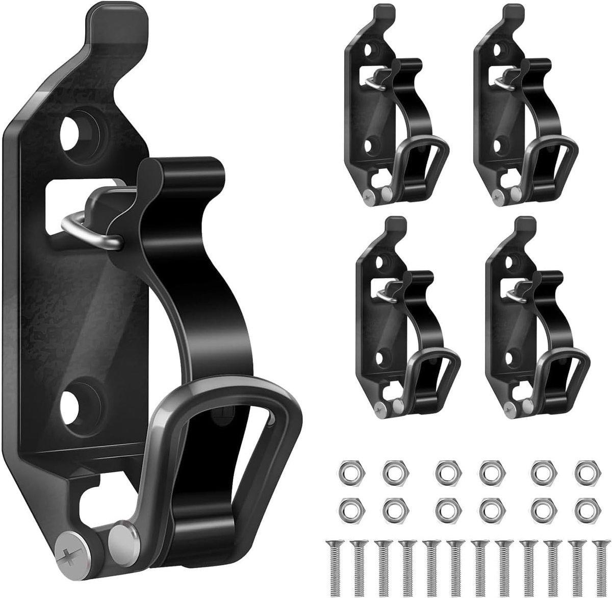 4 stuks schophouders voor dakdragers, wandmontagehouders, klemmontageset, voor offroad dakdragers, spadenhouder, bijlhouder, bezemhouder, muur, tuingereedschapshouder