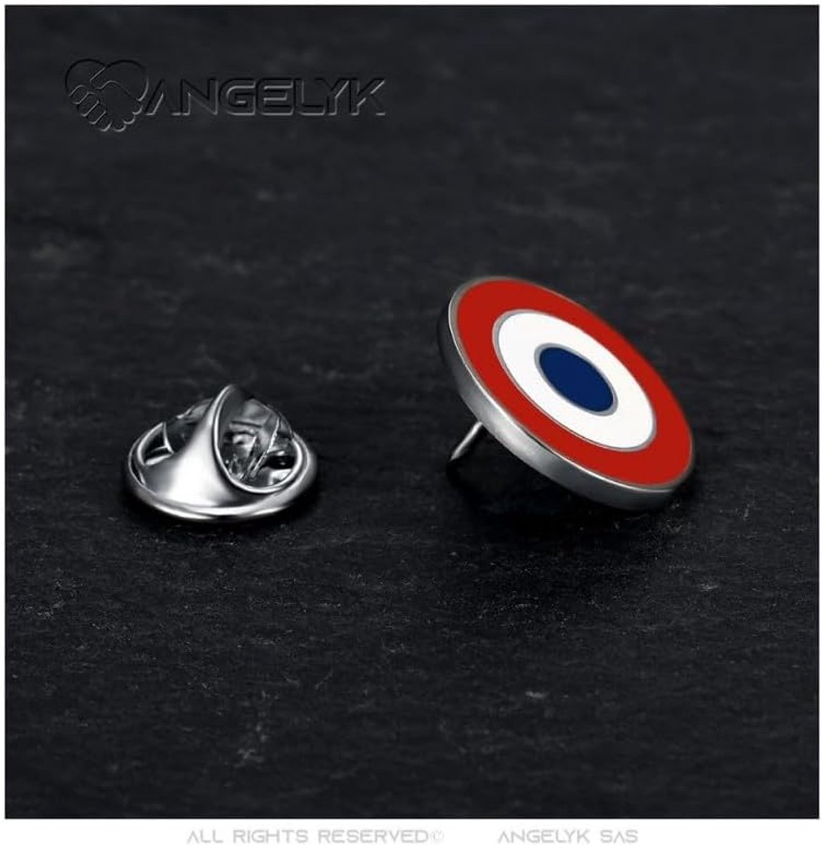 JEWELRY - Set van 3 spelden uit Franse kocarde Frankrijk, vlag blauw, wit, rood, emaille