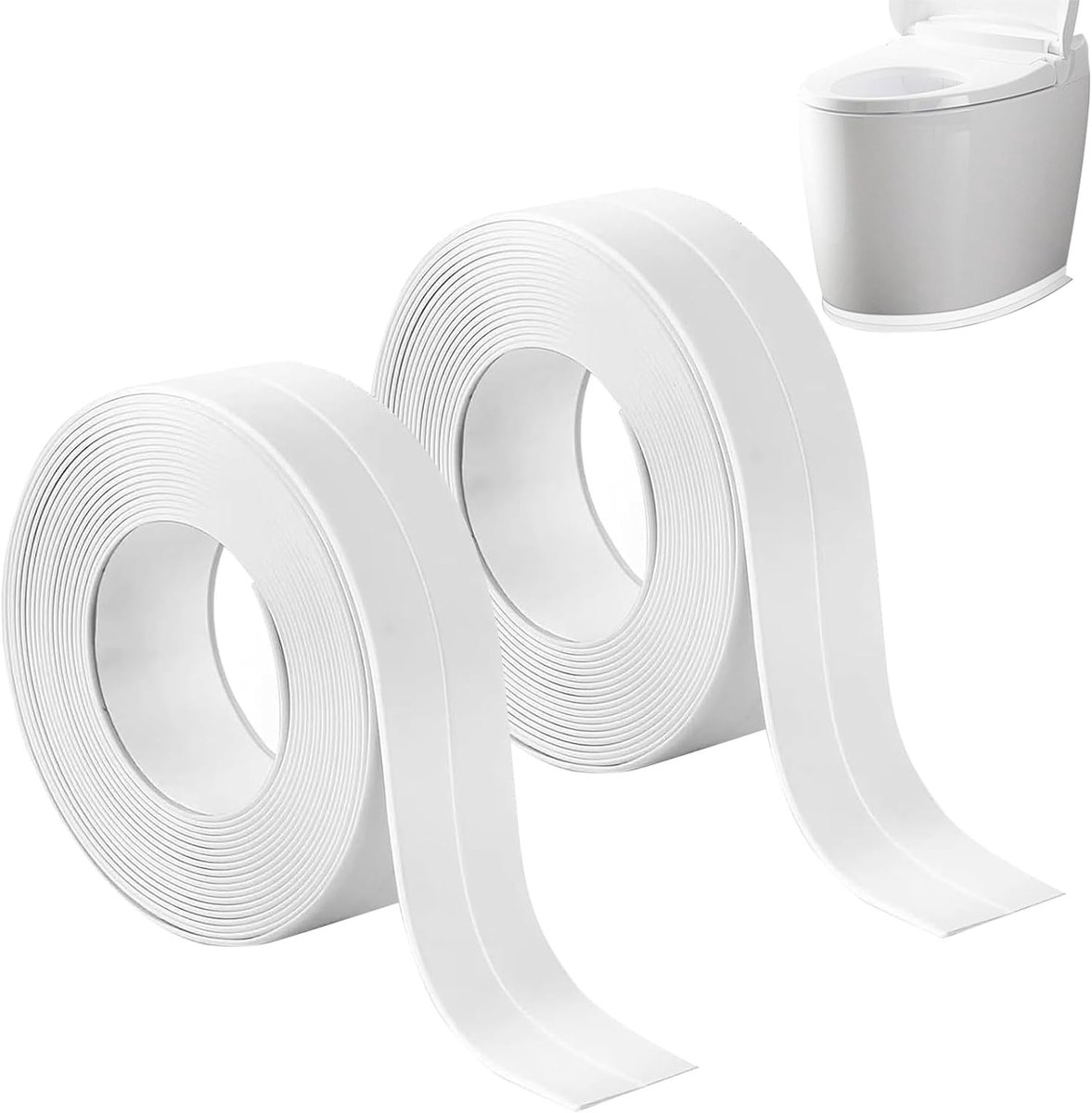 band van zachte basis 2 eenheden, 2,2 cm x 3,2 m, Flexibel en bestendig, Voor keuken, badkamer en vloeren PVC of hout, Afdichting, Waterdicht en schimmelbestendig, Eenvoudig te