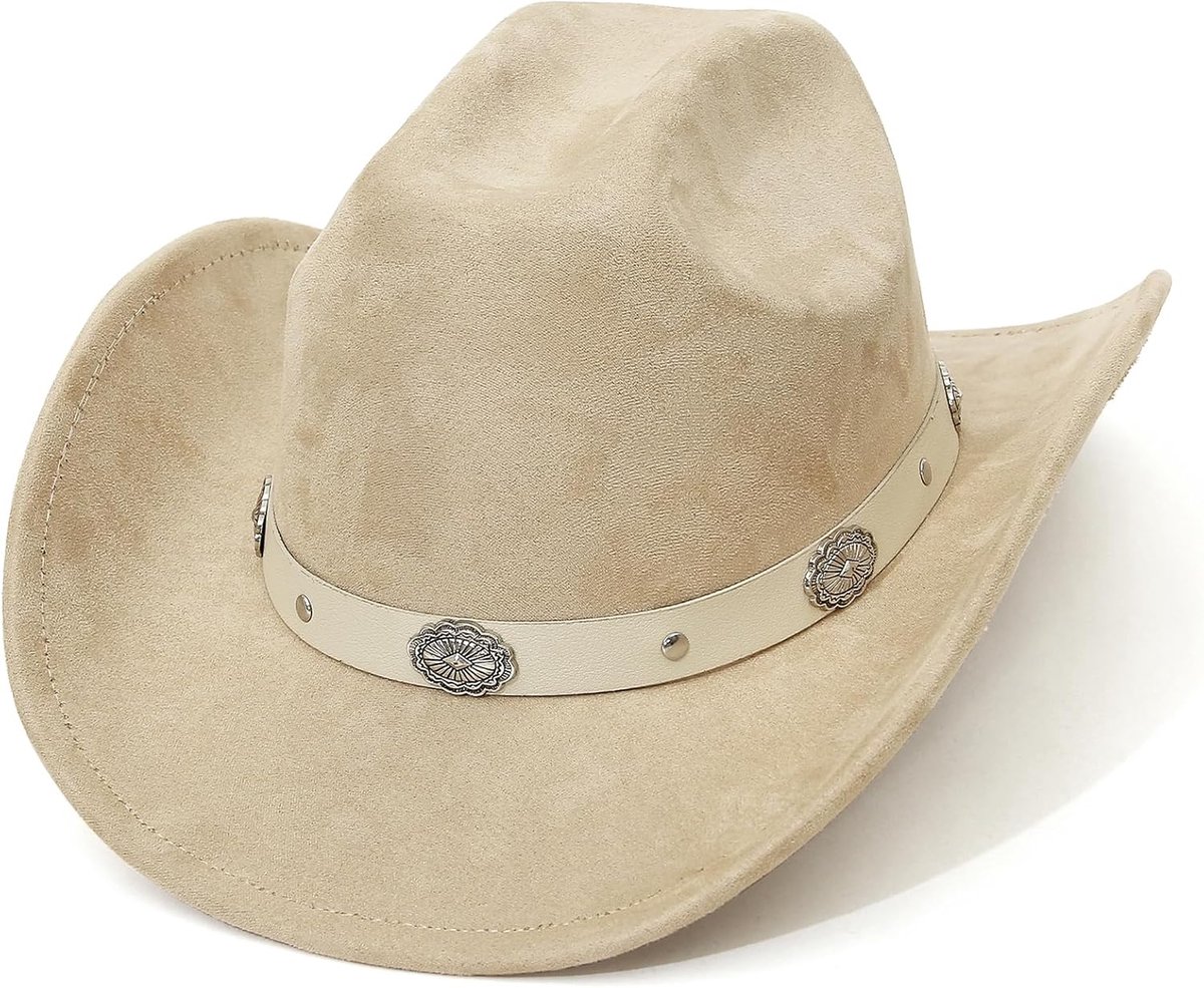 Suède Cowboyhoed Cattleman Western Style voor dames en heren afneembare hoed vintage suède hoed country muziek festival hoed lichte regenbescherming