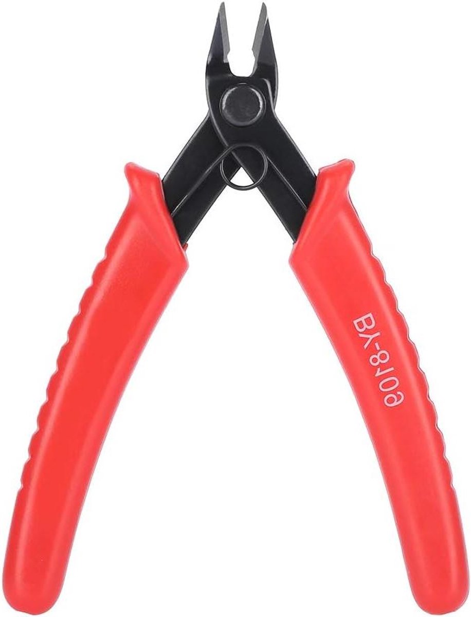 Elektronische Tang - Side Cutter Knip Tang - Elektronica Assemblage - Wetenschappelijk Hoekontwerp - 130 mm - Rood