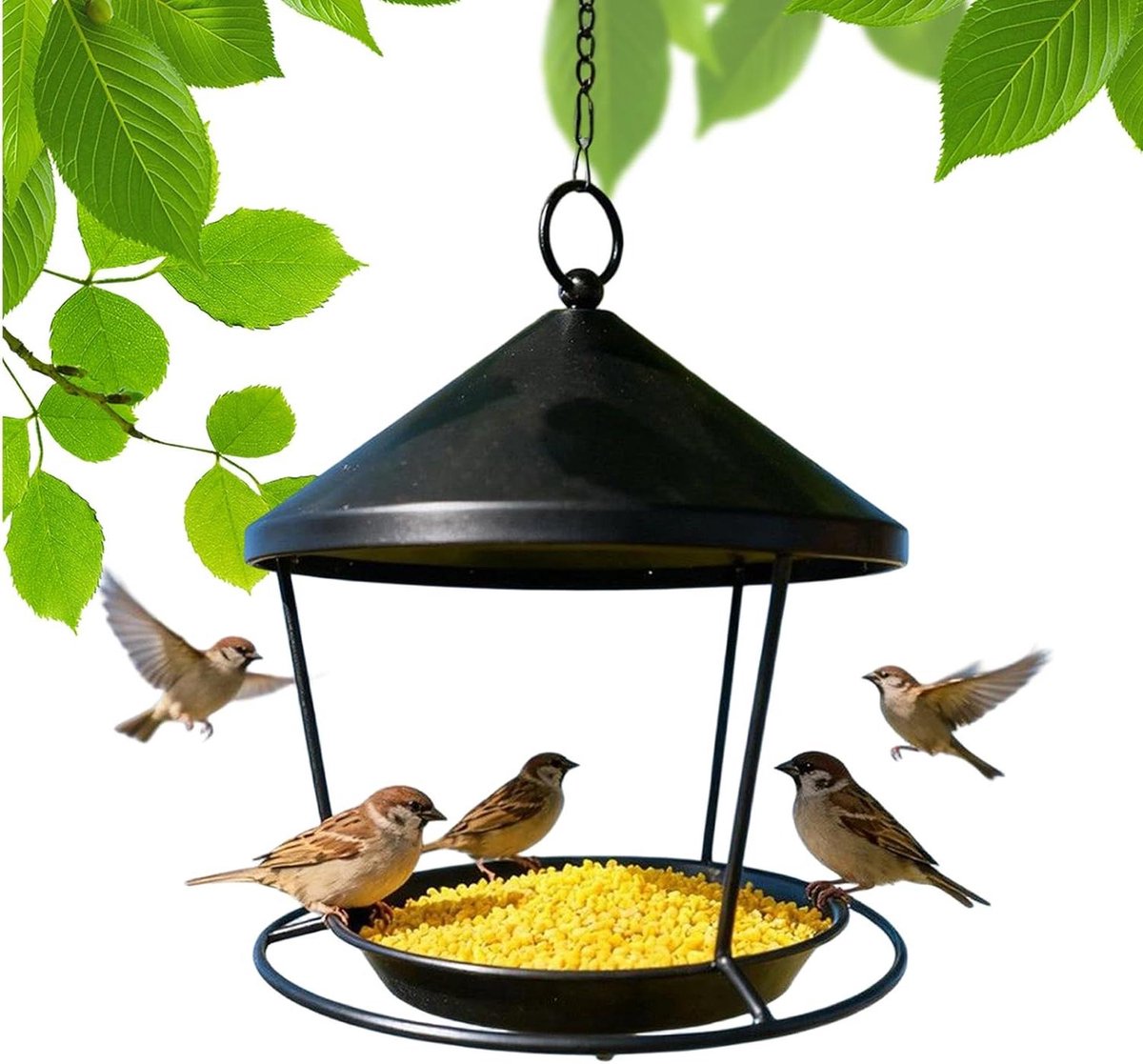 Vogelvoederhuis - Voederbak vogels - Vogels voeren - Eekhoornbestendig ontwerp - 24 x 21 x 21 cm - Uniek