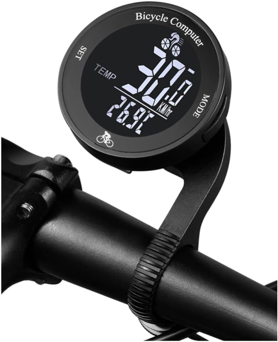 SnelShoppen - Draadloze Fietcomputer met 24 Functies, IPX67 Waterproof Fiets Snelheidsmeter met LCD Achtergrondverlichting, Fiets Tellersysteem met Au