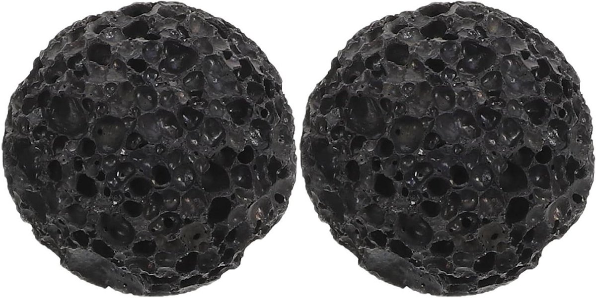 Lavasteen Voetvijl - Puimsteen Exfoliator - Huidverzorging - Ergonomische Balvorm - 2 stuks - Zwart