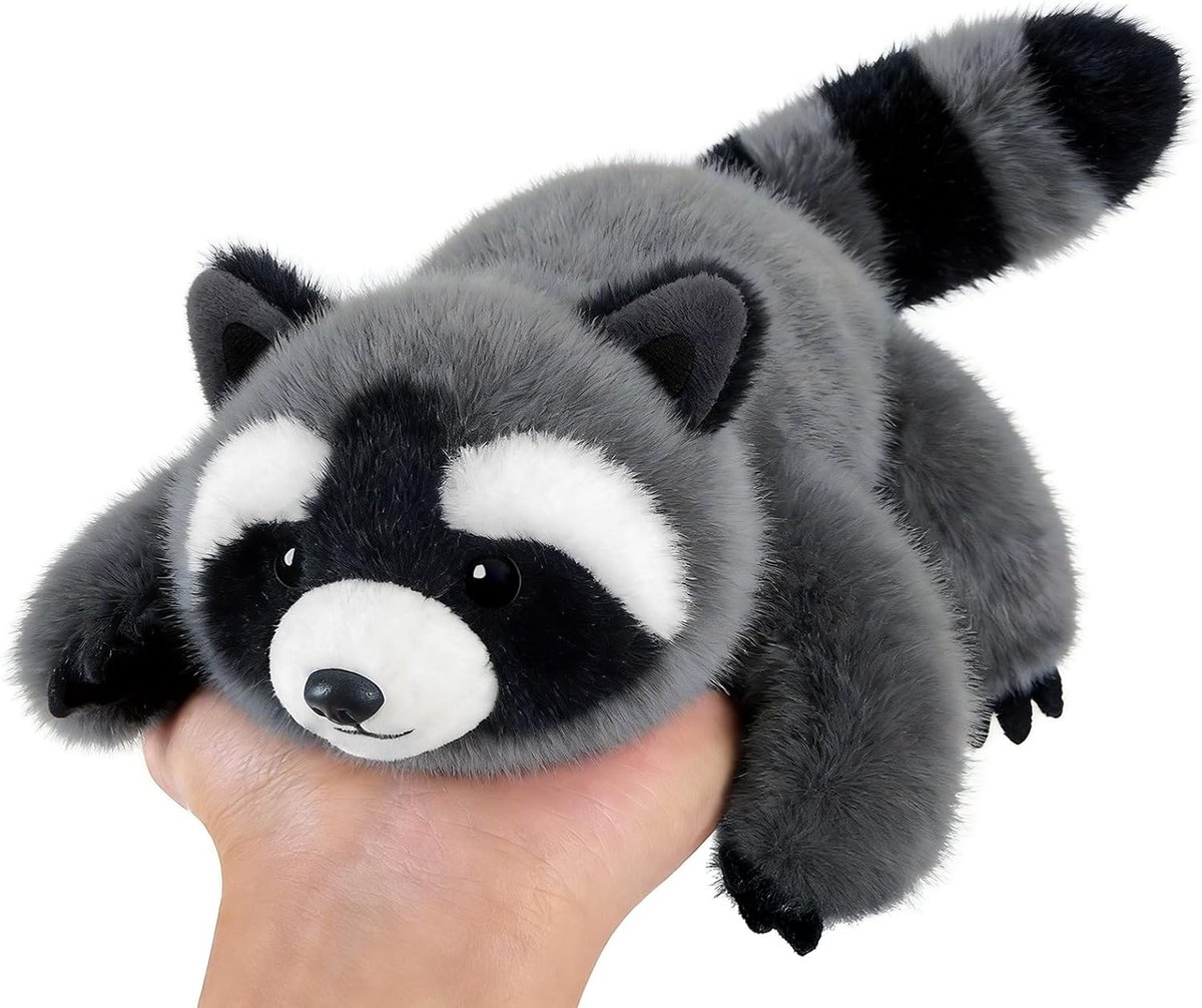 shownicer Knuffeldier, geurende pluche dieren, handig, zacht, schattig knuffeldier, cadeaus voor kinderen en volwassenen (wasbeer, 18 cm)