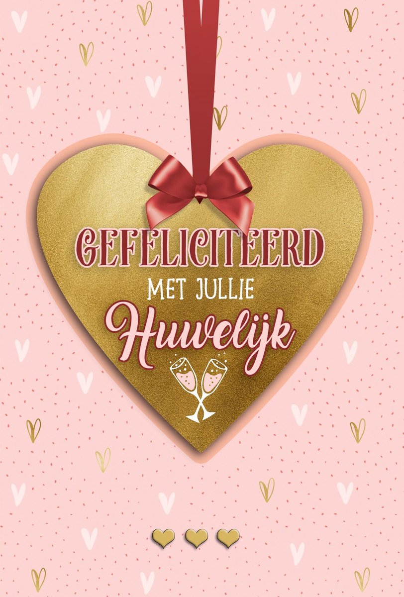 Wenskaart | 6 stuks | Luxe 3D wenskaart gefeliciteerd met jullie huwelijk