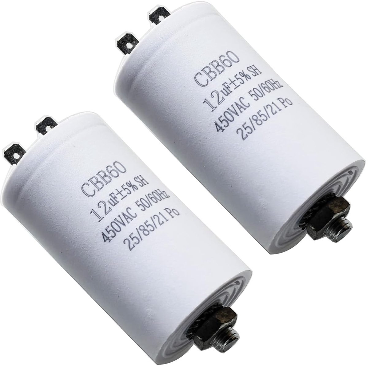 GTIWUNG 2pcs CBB60 Capacitor 12µF 450 Volt 50/60Hz Motor Capacitor Start Capacitor 12µf 450V Motor Start Capacitor - ShopVlot