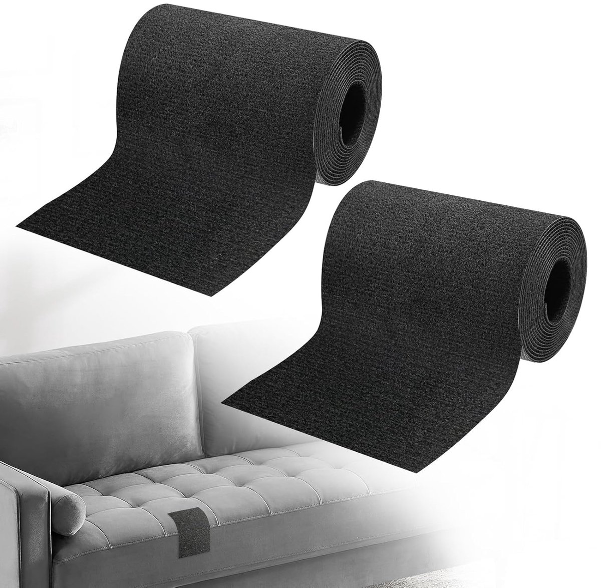 SnelShoppen - Zelfklevende Vilt Reparatietape 10 cm x 2 m (2 Rollen), Waterproof en Wasbaar voor Kleding, Meubels, Tenten, Luifels (Zwart)