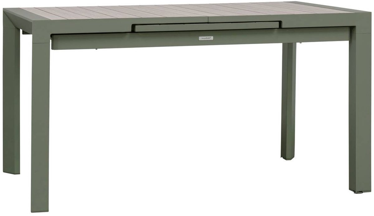 Uitschuifbare tuintafel voor 8 personen van aluminium met houtlook ÉVASION