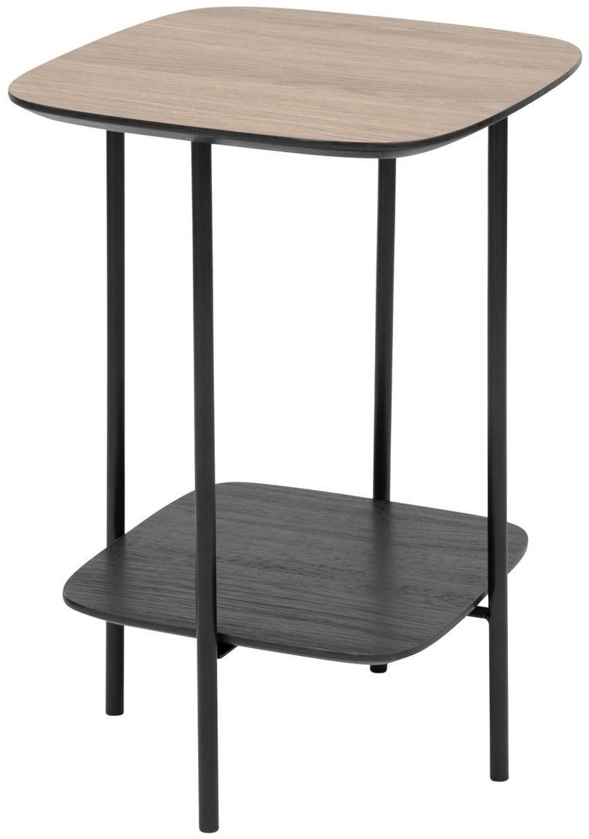 Bijzettafel met 2 niveaus en blad met houtlook HODIA