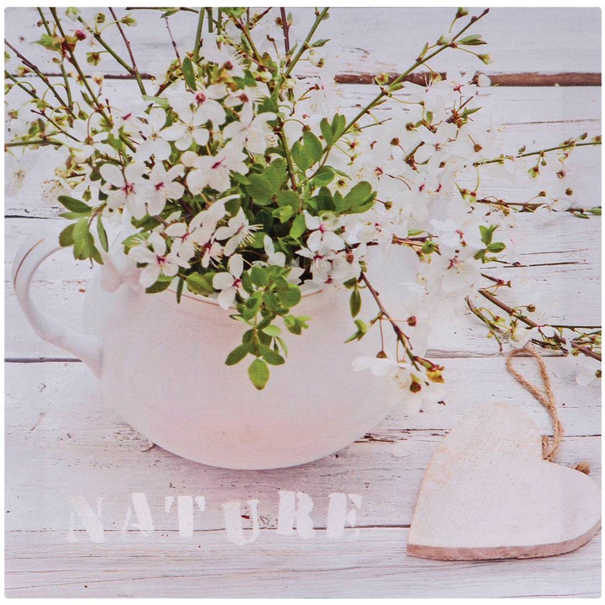 Romantisch bedrukt canvas met houten lijst HEART