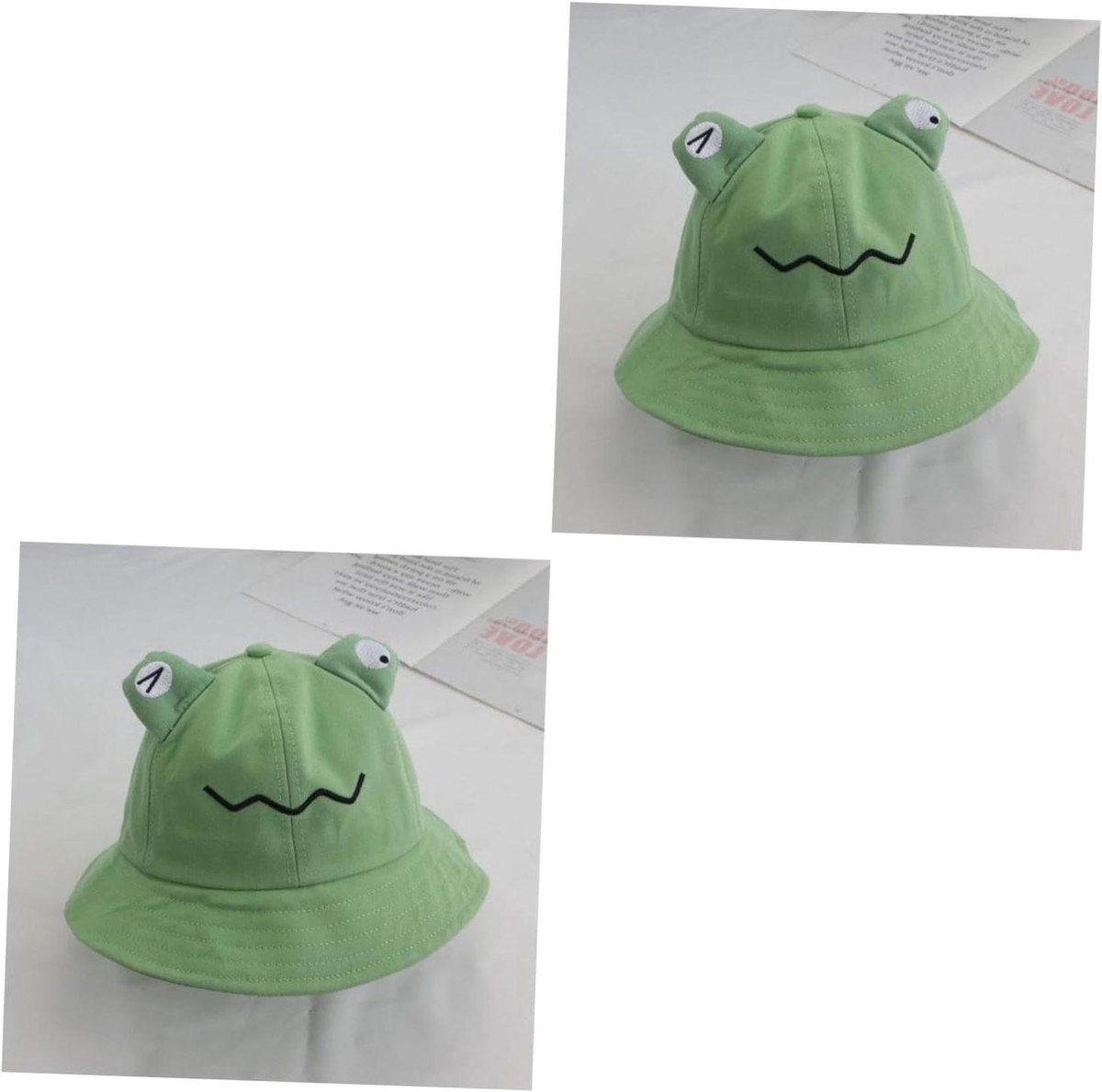 Kinder Zonnehoed - Bucket Hoed Kikker - Outdoor Activiteiten - Huidvriendelijk Katoen - 22 x 22 cm - Groen