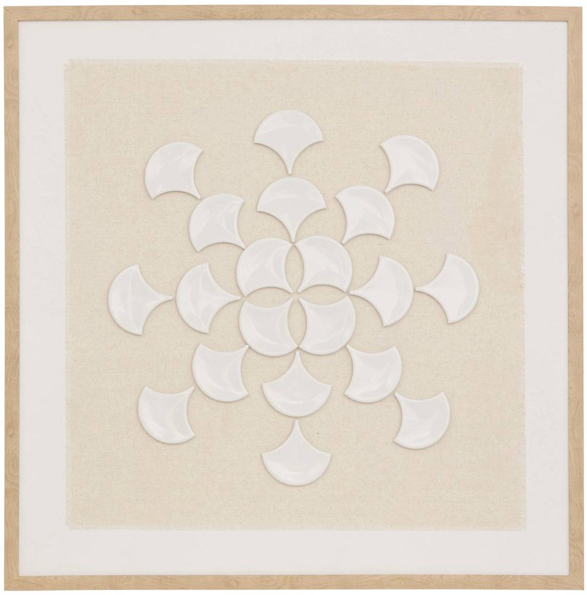 Linnen 3D-doek met keramische motieven HOURIA