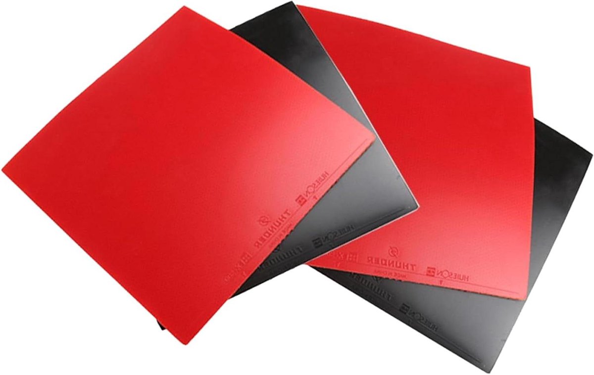 Tafeltennis Rubberblad - Ping Pong Rubbers - Snel Aanvallen - Oppervlakte Kleefkracht - 4 STUKS - Rood/Zwart