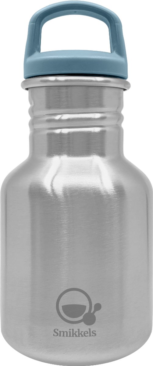 Smikkels - RVS Drinkfles Daily Basic - 350ml - Blauw - 304 RVS (18/8) - Schoolbeker kind - Drinkbus school