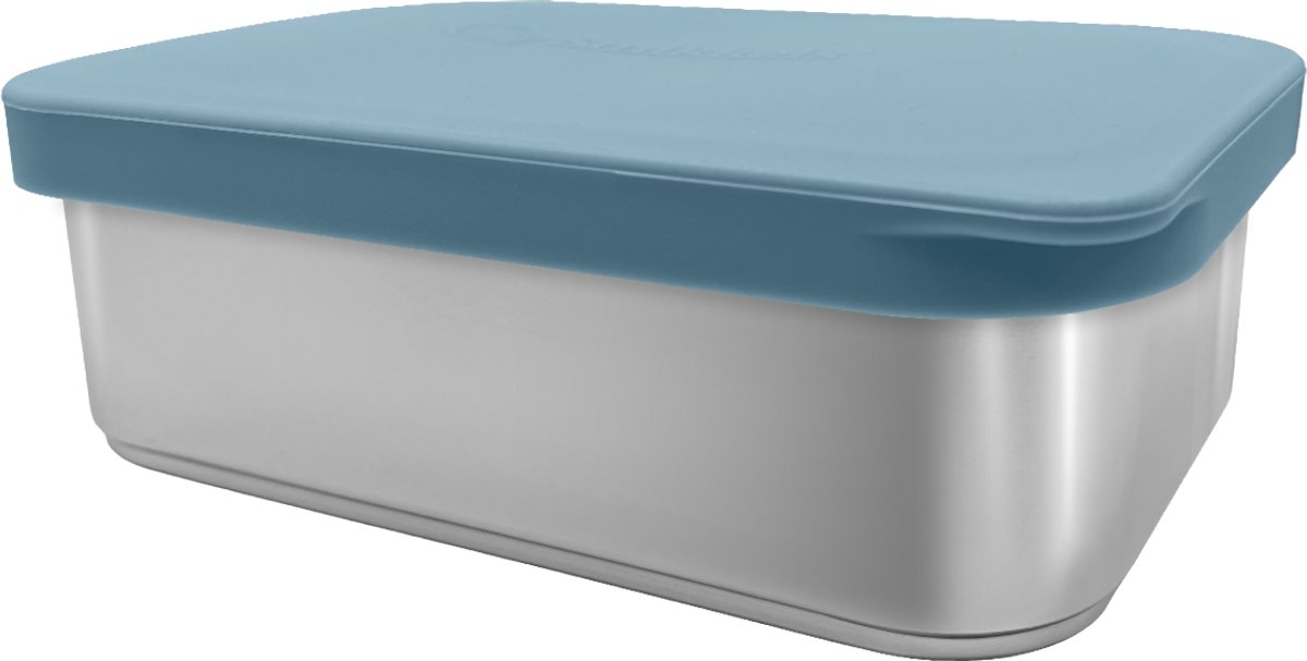 Smikkels - RVS lunchbox Daily Basic - kind - Broodtrommel school - 900ml - Duurzaam 304 RVS (18/8) - Blauw - Brooddoos