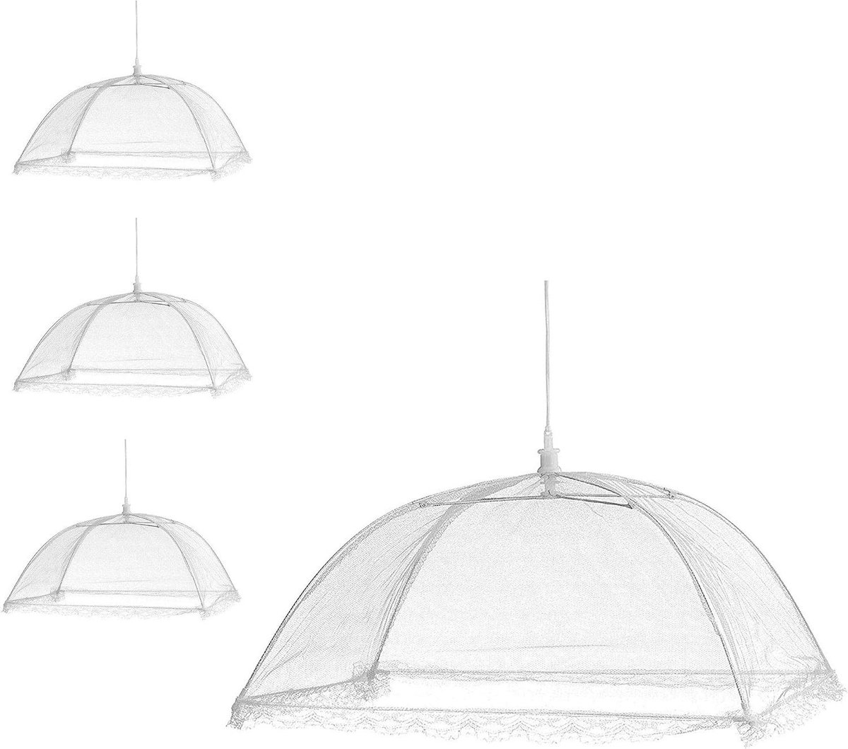 Eetkapjes Tuin - Voedselkapjes Beschermkap - Insecten Buiten Houden - Paraplu Mechanisme - 36 cm - Wit