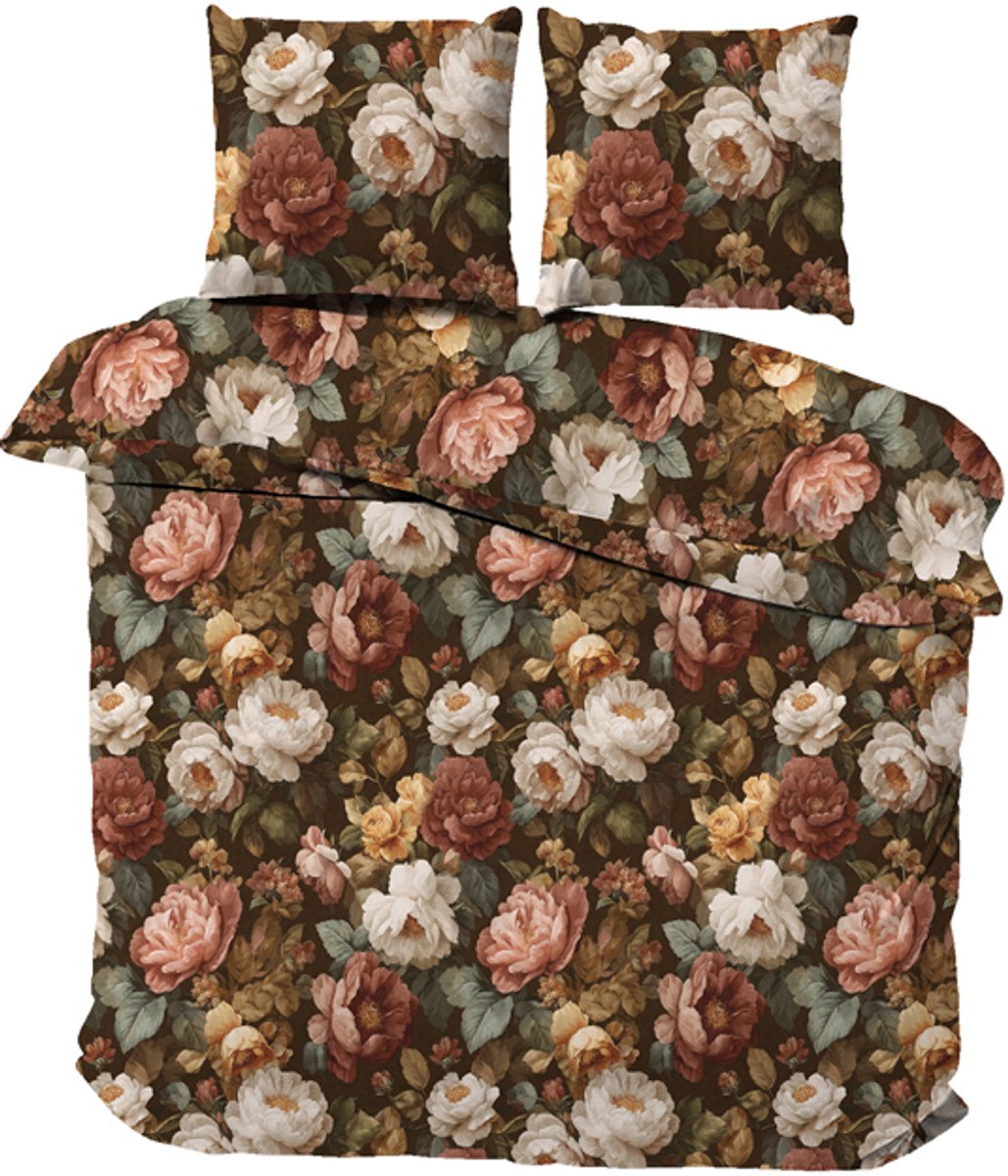 iSleep Dekbedovertrek Liza - Litsjumeaux - 240x200/220 cm - Bruin