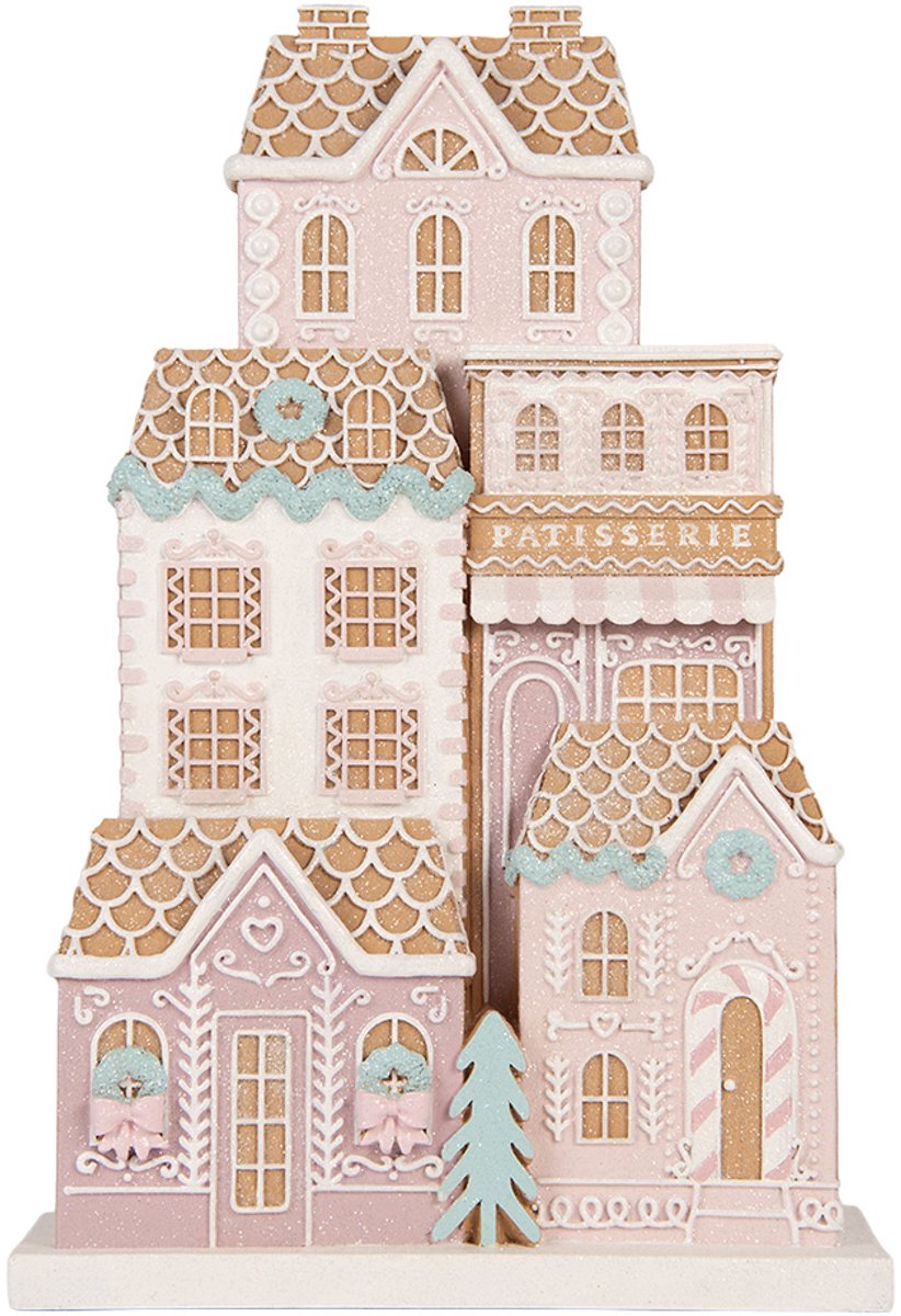 Clayre & Eef Gingerbread house 26x10x40 cm Bruin Kunststof