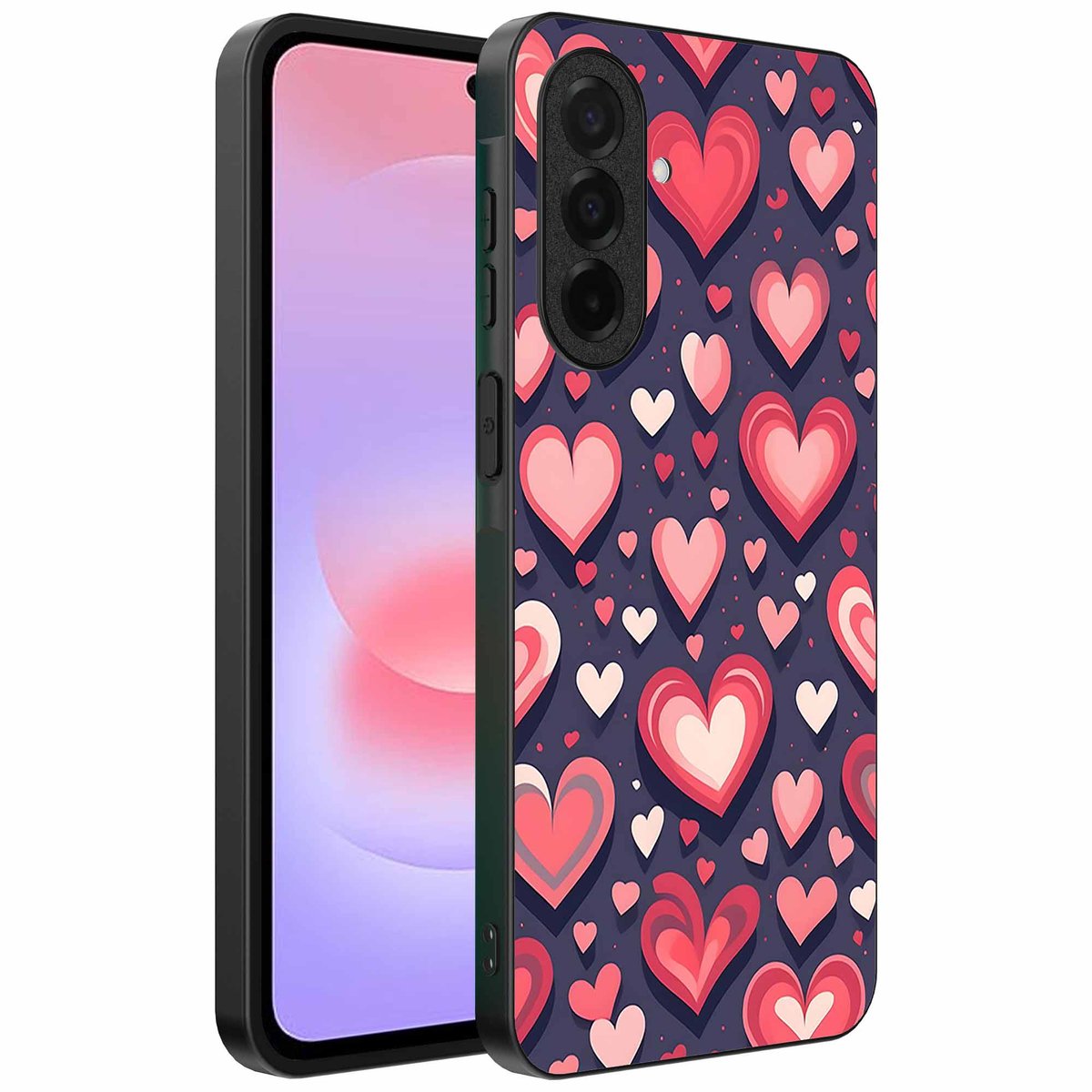 Geschikt voor Samsung Galaxy A37 Telefoonhoesje met Hartjes Opdruk - TPU Backcover Case With Heart Design - Smartphonica geschikt voor Samsung Galaxy A37