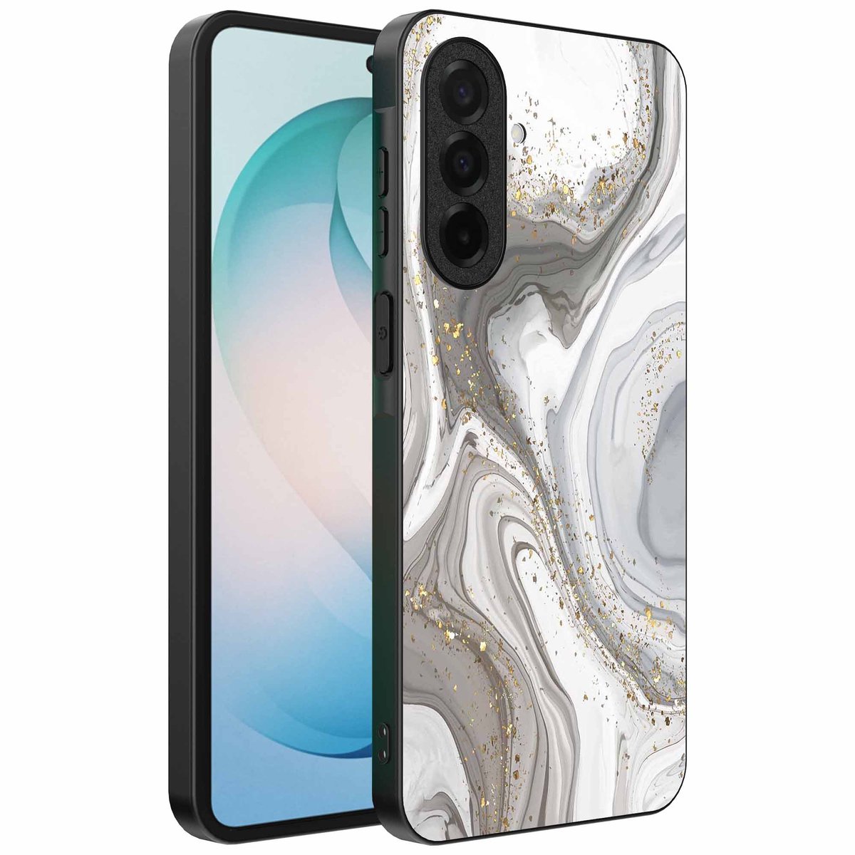 Geschikt voor Samsung Galaxy S26 Plus Telefoonhoesje met marmer opdruk - TPU backcover case marble design - Zilver - Smartphonica geschikt voor Samsung Galaxy S26 Plus