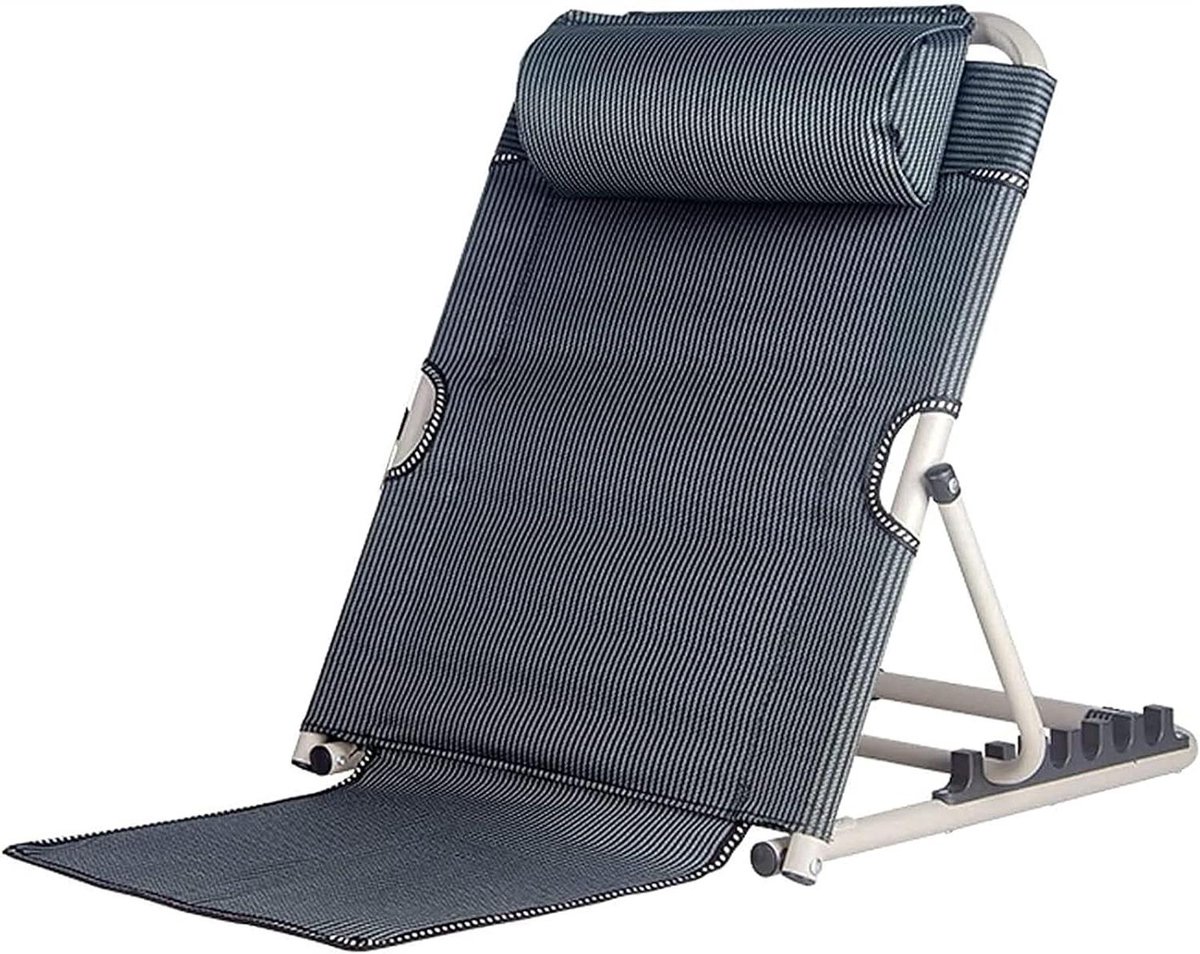 Verstelbare Bed Rugsteun - Nekkussen Kussen - Comfort Verhogend - Ergonomisch Ontwerp - 52cm - Blauw