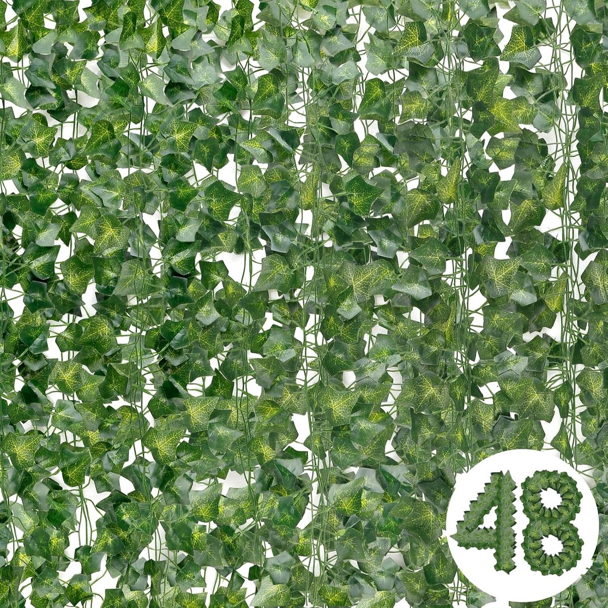 SnelShoppen - 48 Stuks Kunstmatige Klimop Slinger, 336 Ft Nep Klimop Plant Decoratie voor Bruiloft, Tuin, Keuken, Feest en Muurdecoratie