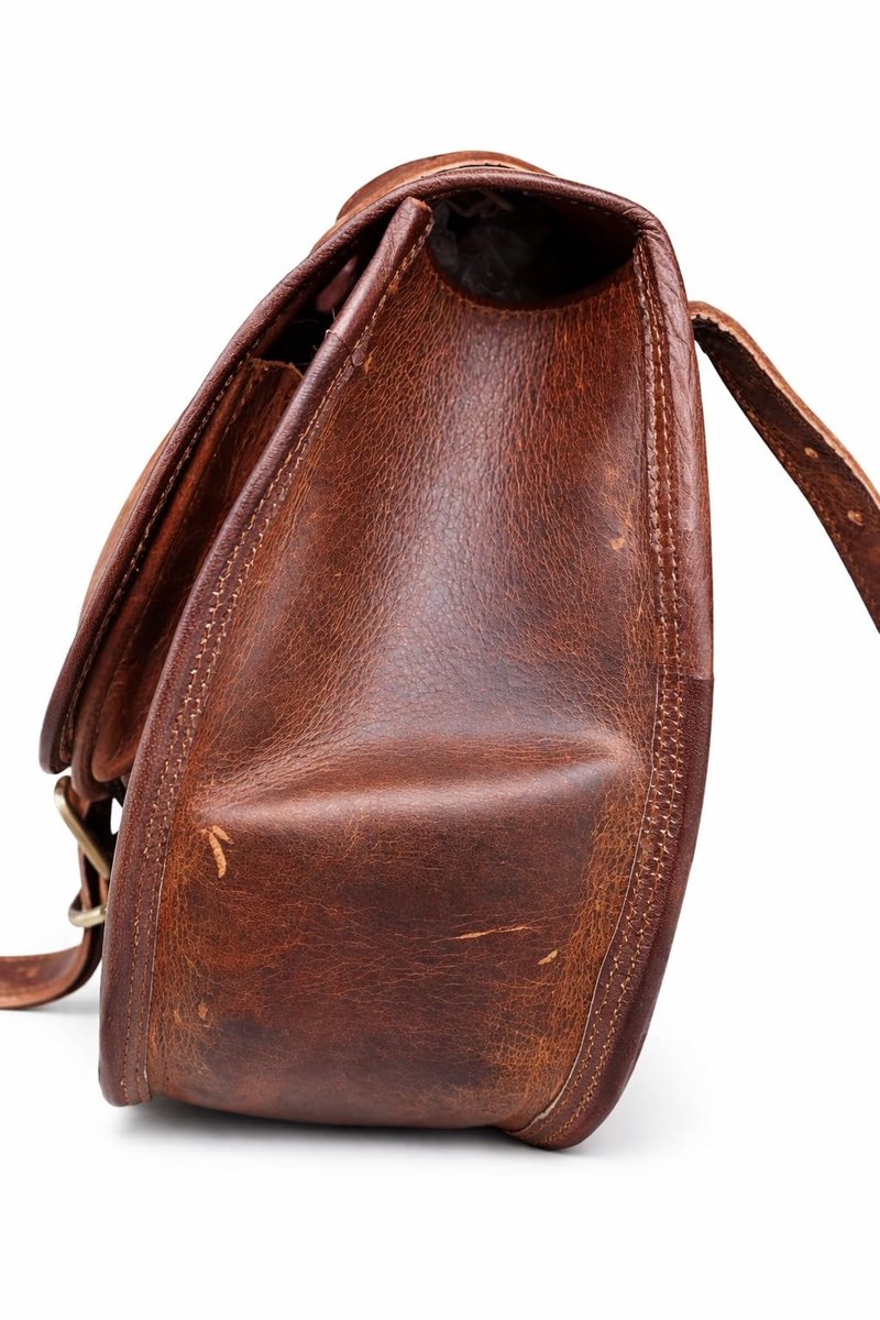 Omgoods - Vintage Leren Fietstas - Handgemaakte Motor Zadel Tas voor Reis