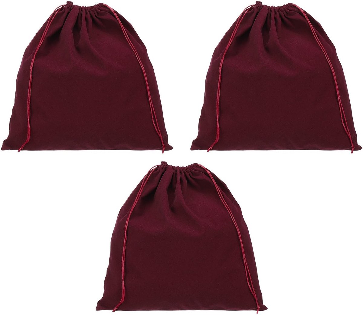 Omgoods - 3 Stuks Velours Zakjes met Trekkoord