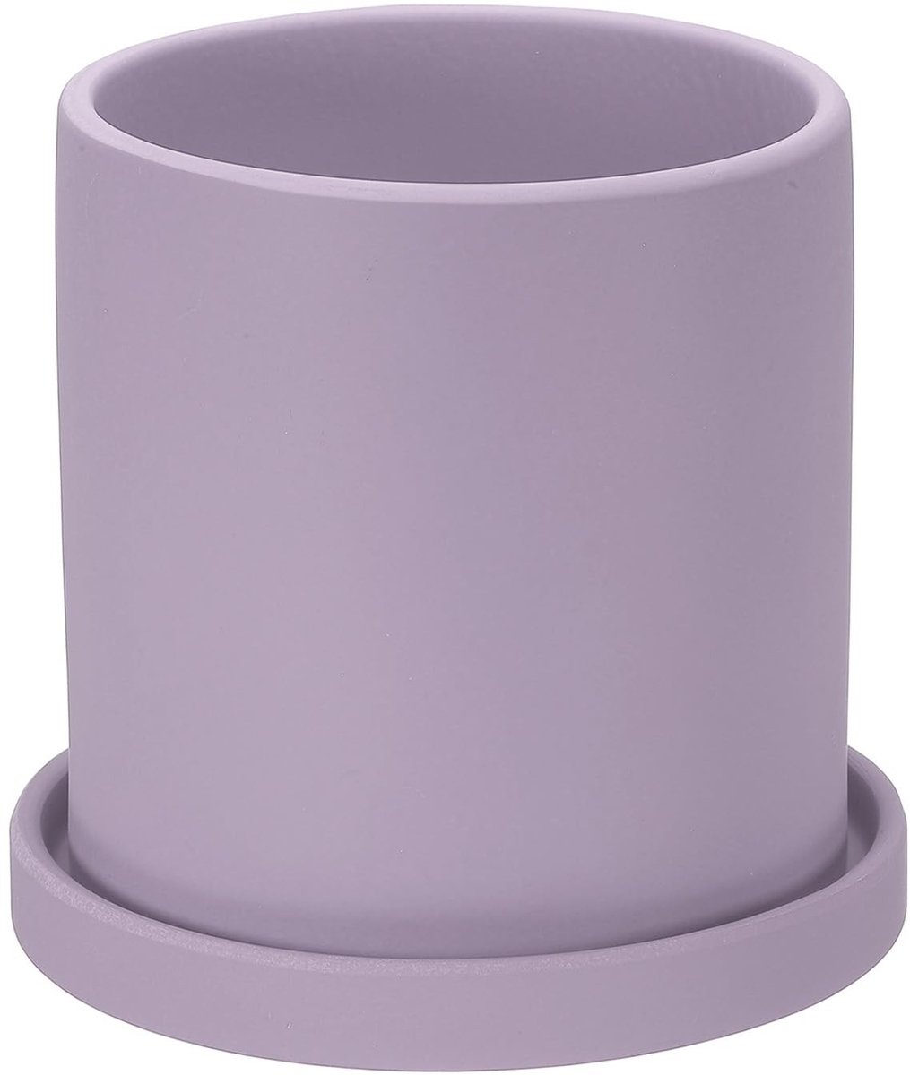 Omgoods - Keramische Plantenpot met Drainage en Dienblad, 5 Inch