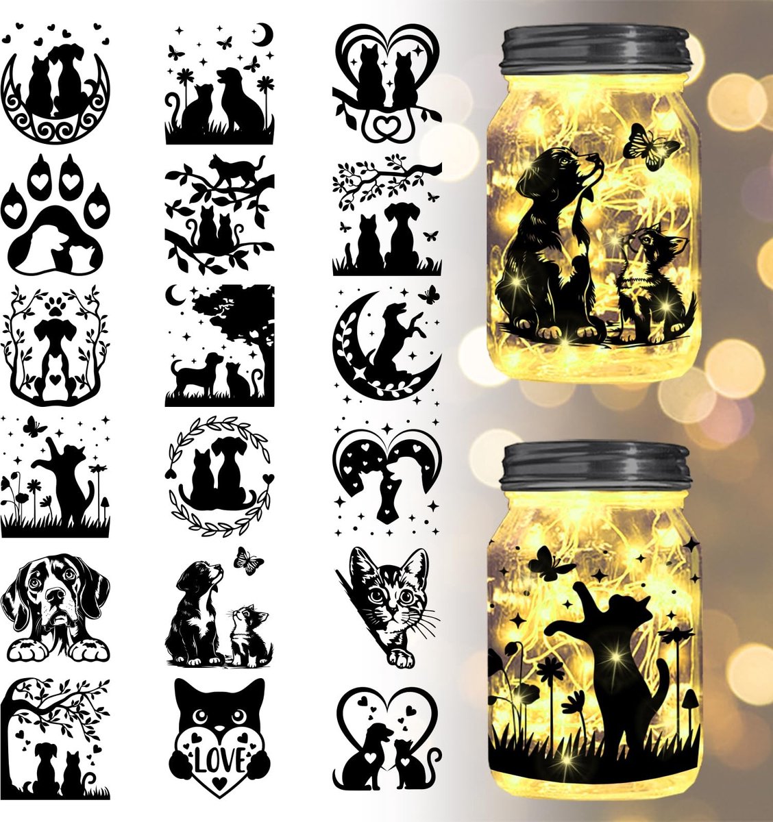 Omgoods - 18 Stuks Dieren Transferstickers voor Decoratie