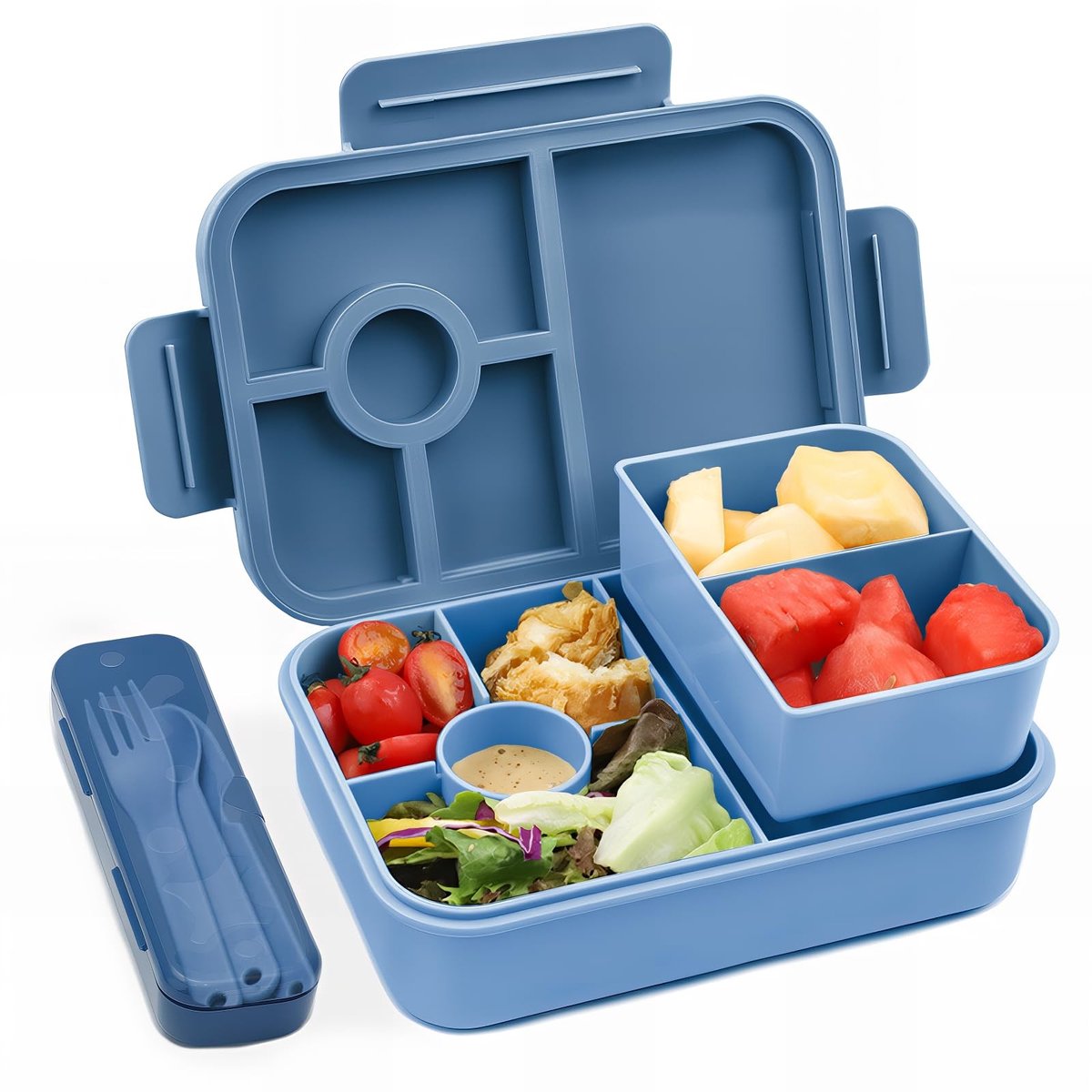 Omgoods- Lunchbox 1300ML Lekvrij - Broodtrommel Kinderen/Volwassenen - Bento Box - Compartimenten - Hoogwaardig BPA-vrij Materiaal - Duurzaam en Herbruikbaar