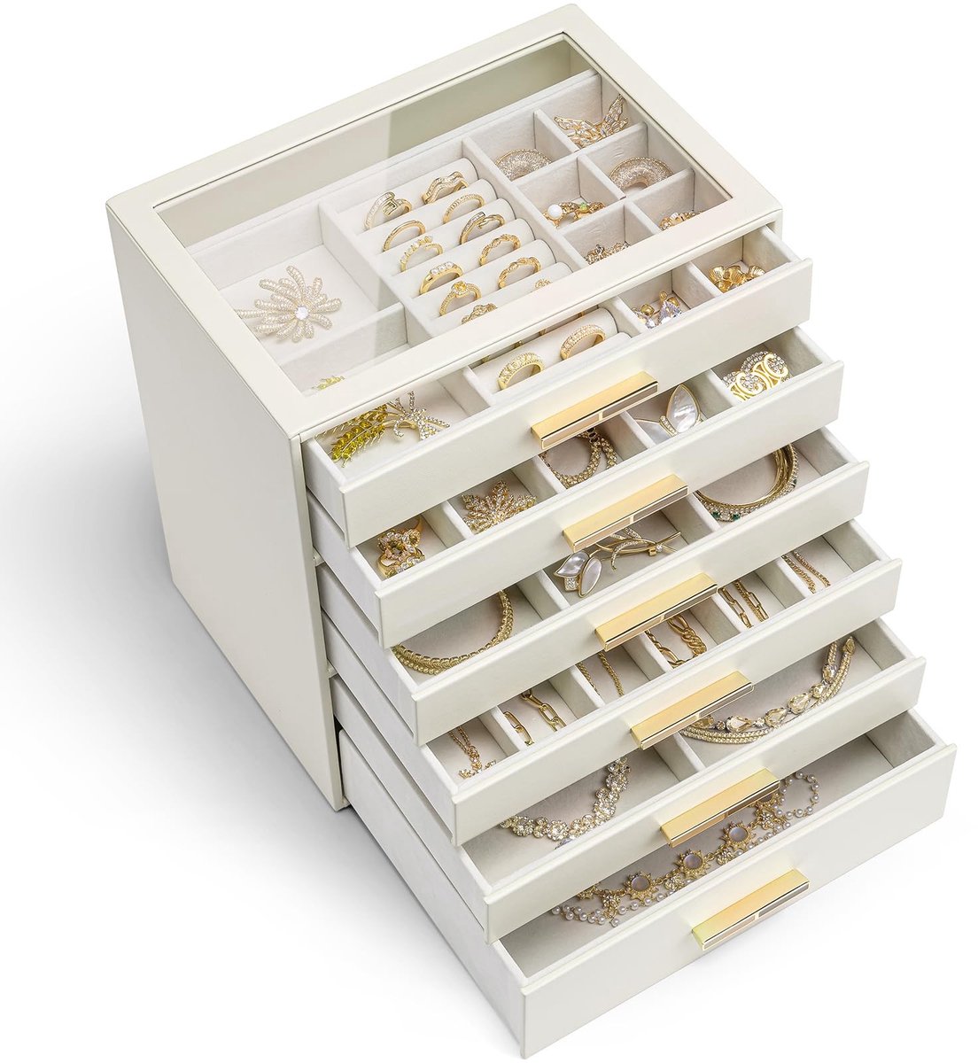 Omgoods - Grote Sieradenbox met 6 Laden voor Organisatie