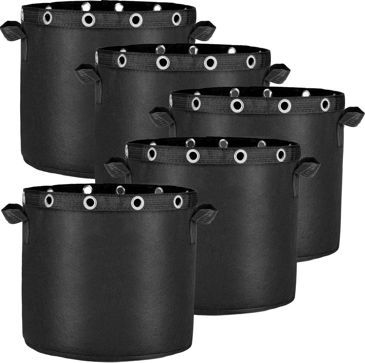 Omgoods - Set van 5 Herbruikbare Planten Tassen van Non-Woven Stof, 30 L