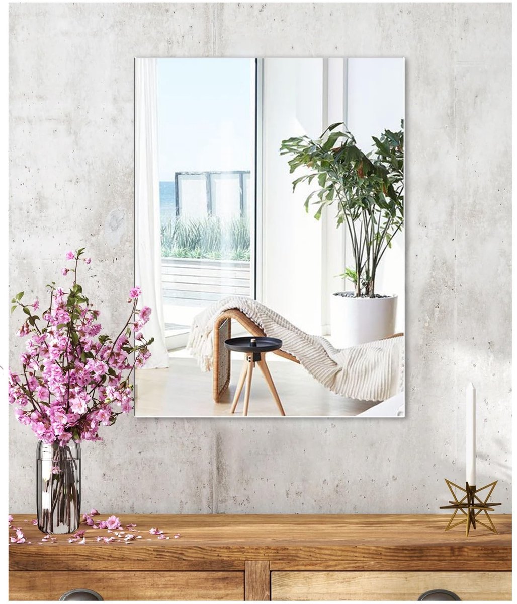Omgoods - Zelfklevende Spiegel 30 x 40 cm van HD Glas