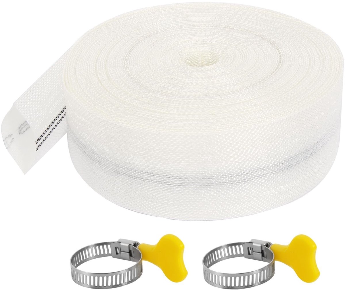 Omgoods - Geweven Slang 1 1/4 Inch Platte Slang met Slangklemmen - 20 M