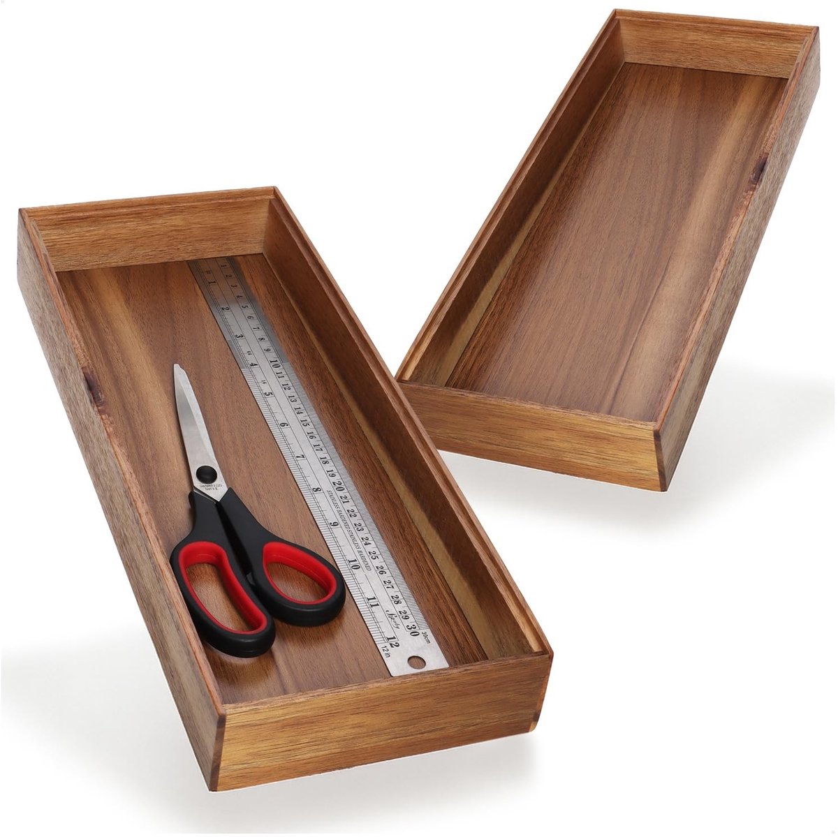 Omgoods - Set van 2 Houten Ladeorganizers in Acacia