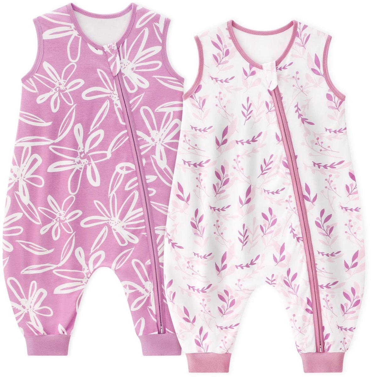 Omgoods - Baby Slaapzak met Voeten 1.0 Tog - Zomer 2 Stuks - Katoenen Slaapzak voor Baby's