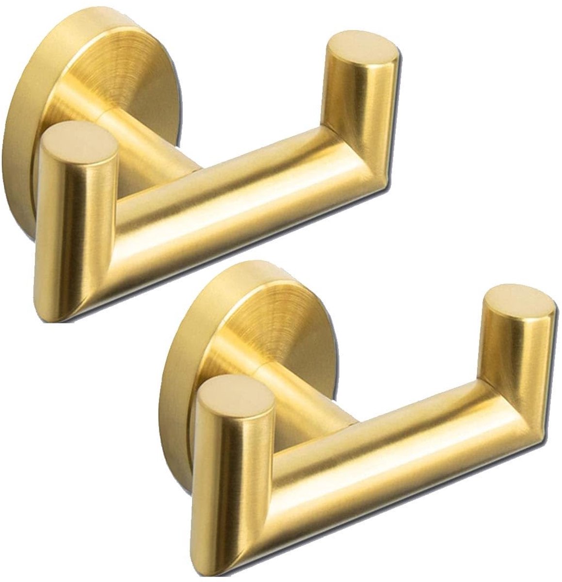 Omgoods - Dubbele Wandhaken RVS - Goud - Set van 2 Stuks