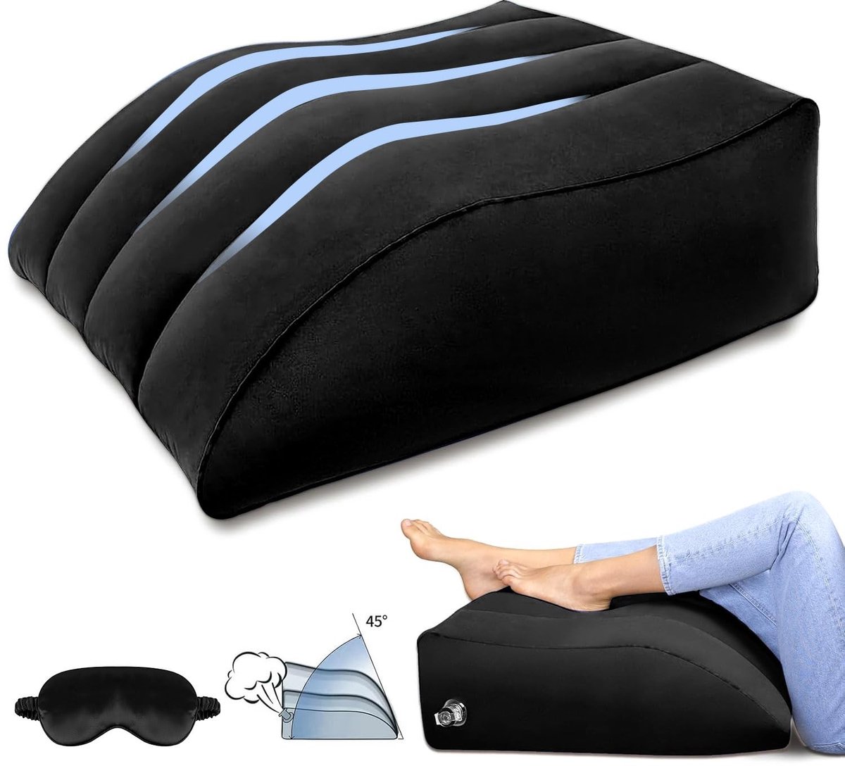 Omgoods - Opblaasbaar Beenverhogingskussen voor Comfort en Bloedcirculatie