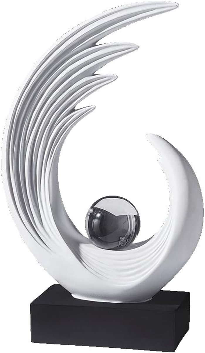 Omgoods - Abstracte Kunst Sculptuur met Kristallen Bol voor Modern Interieur