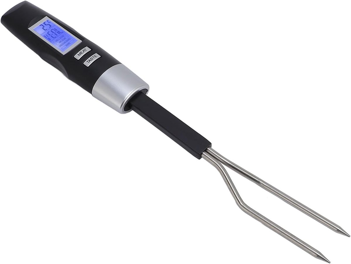 Omgoods- Vleesthermometervork Digitale Temperatuurmeting - IP67 Waterdicht - Gebruiksvriendelijk - Modern Ontwerp - Nauwkeurige Metingen - BBQ-benodigdheden - Keuken Thermometer