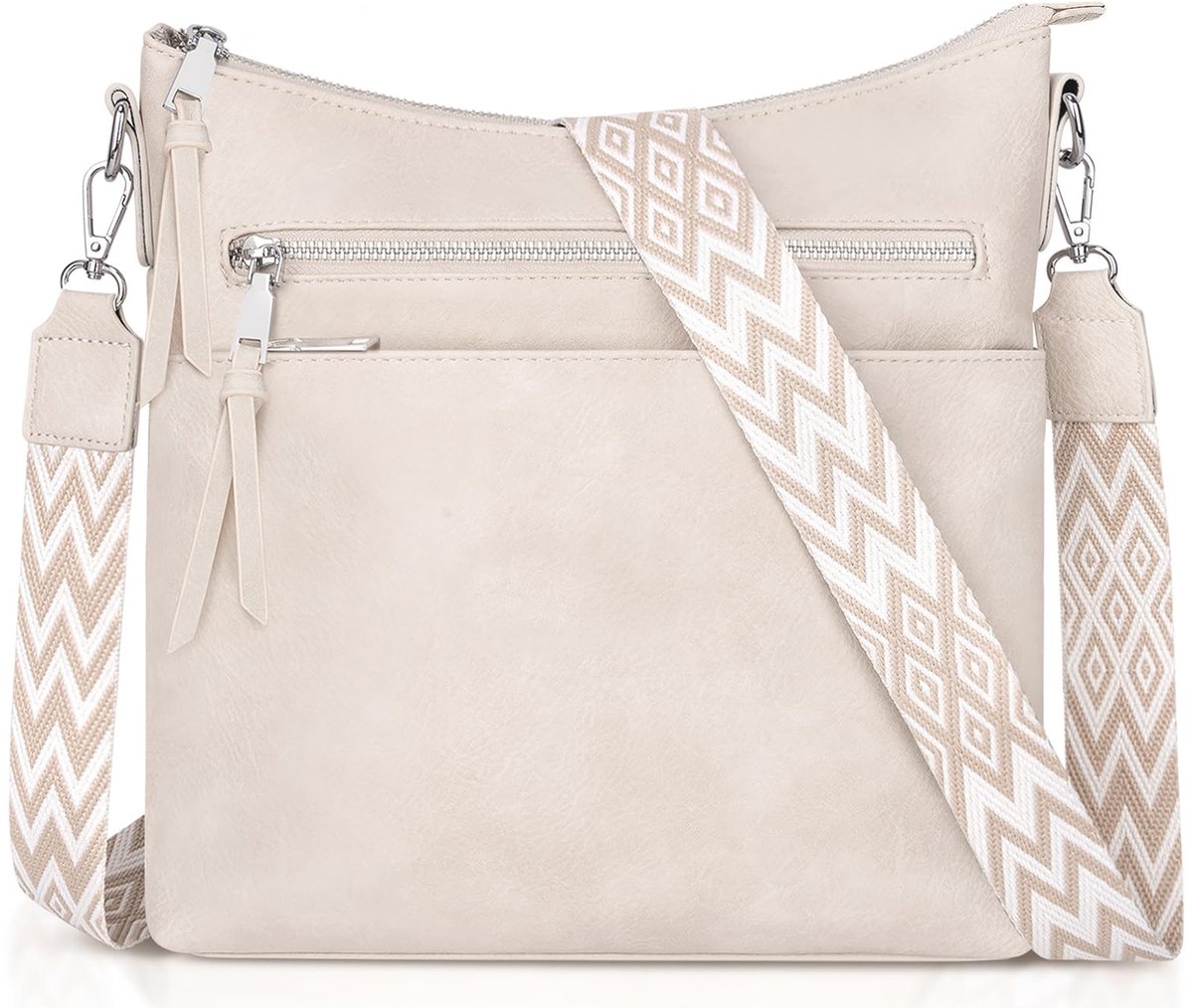 Omgoods- Schoudertas Dames - Duurzaam Veganistisch Leer - Verstelbare Riem - Middelgroot - 4 Vakken - Zachte Binnenvoering - Crossbodytas