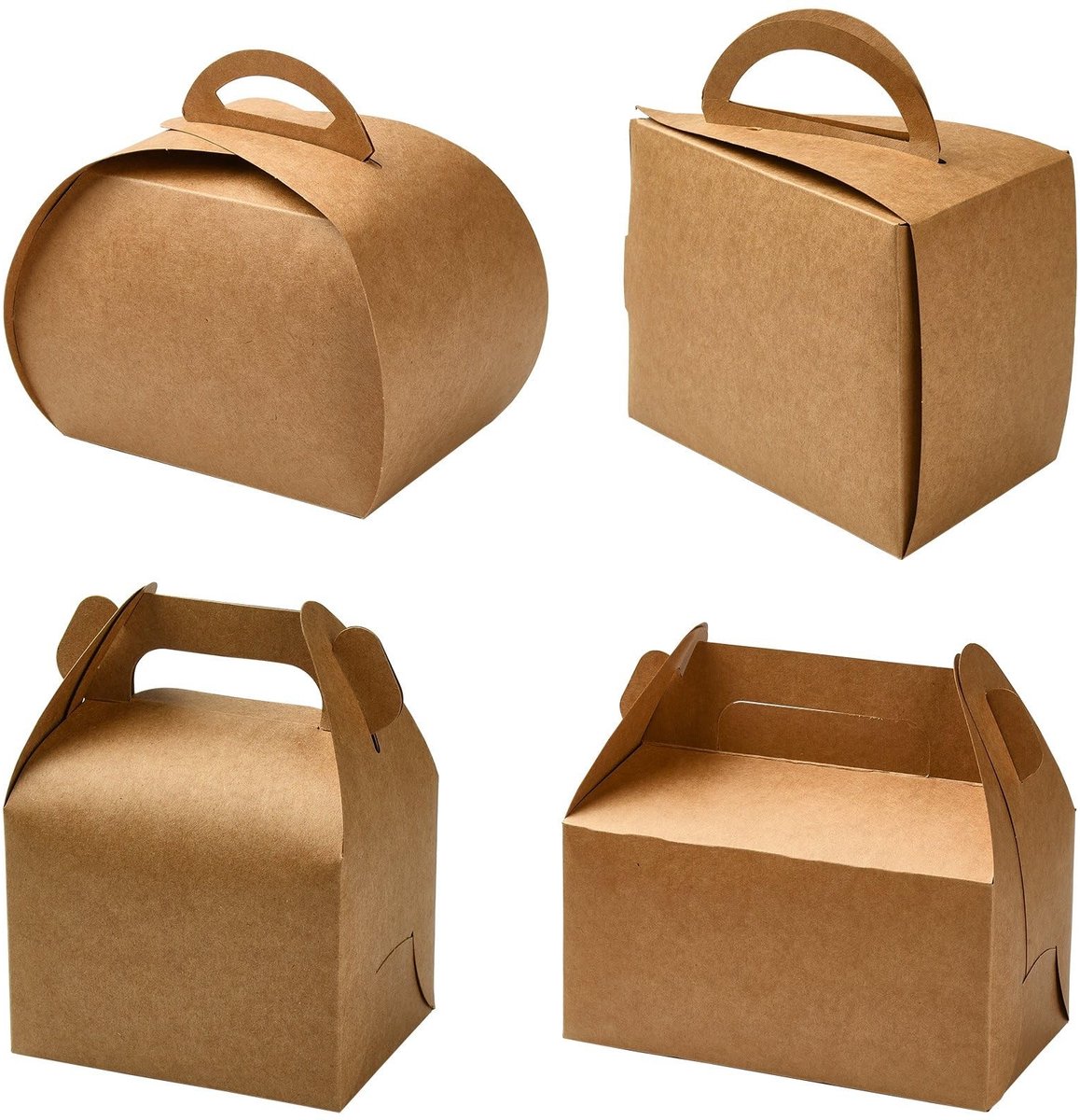 Omgoods - Set van 40 Kraft Papieren Cakeverpakkingen met Handvat