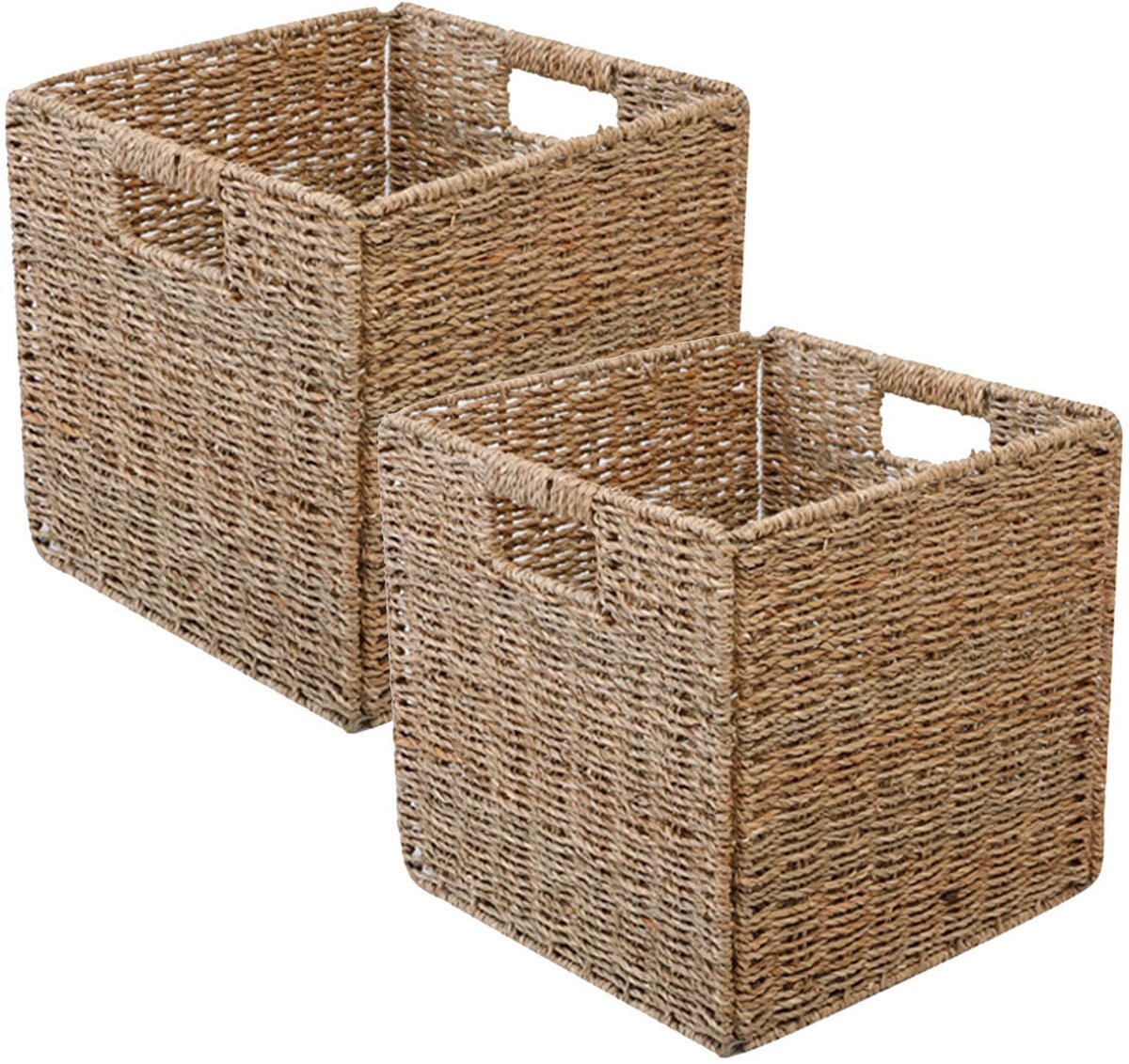 Omgoods - Kallax Woven Storage Basket 2-Pack - Vouwbare Wicker Opbergmand 28x28x28 cm