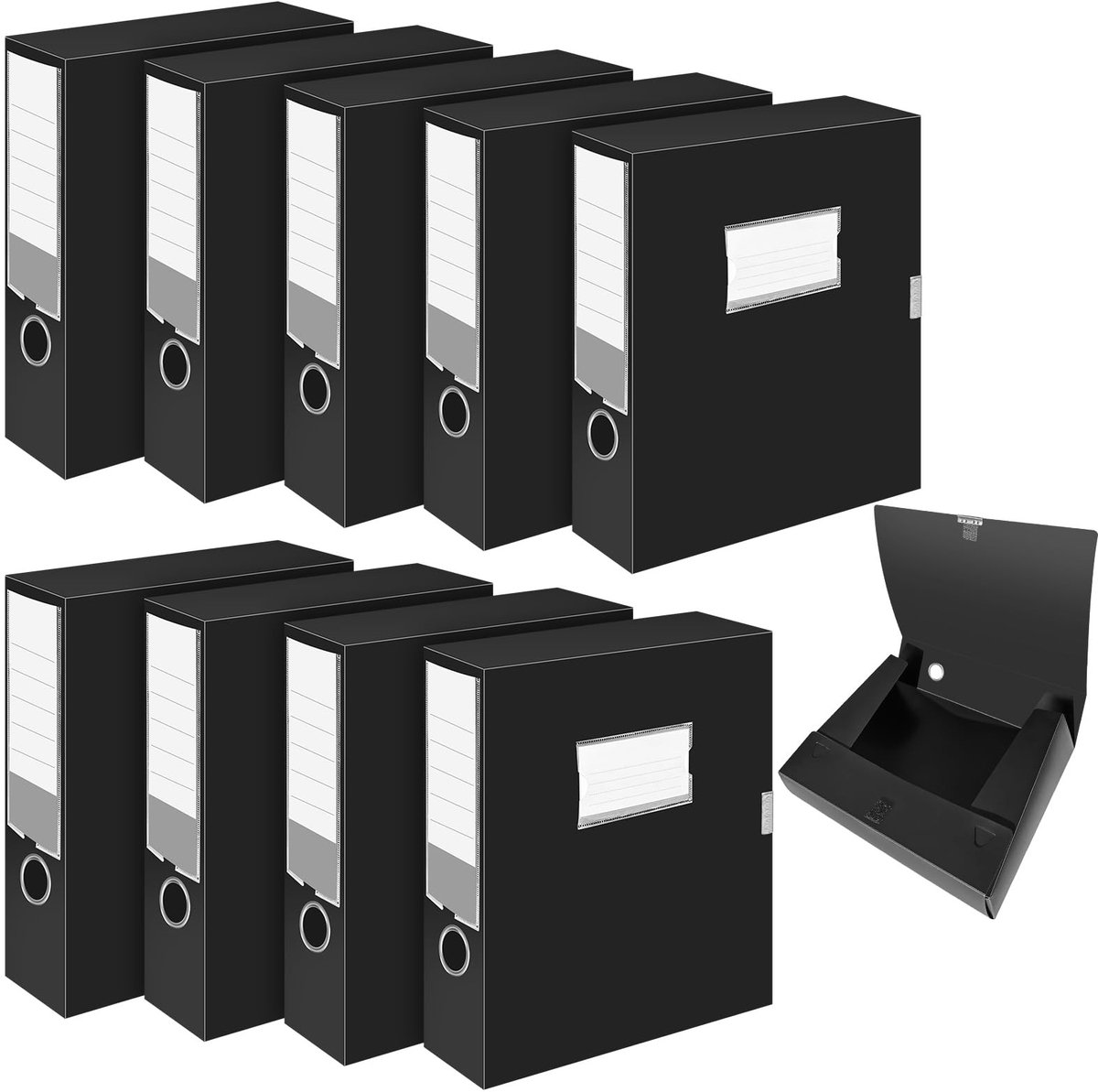 Omgoods - Set van 10 A4 Plastic Opbergdozen voor Kantoor en School