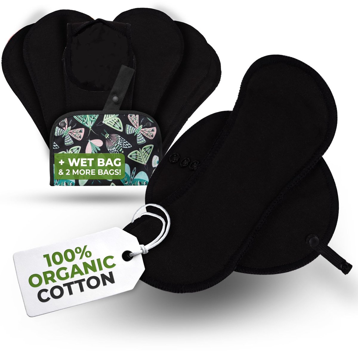 Omgoods - Herbruikbare Pantyliners van Biokatoen (Medium, 7 Stuks)