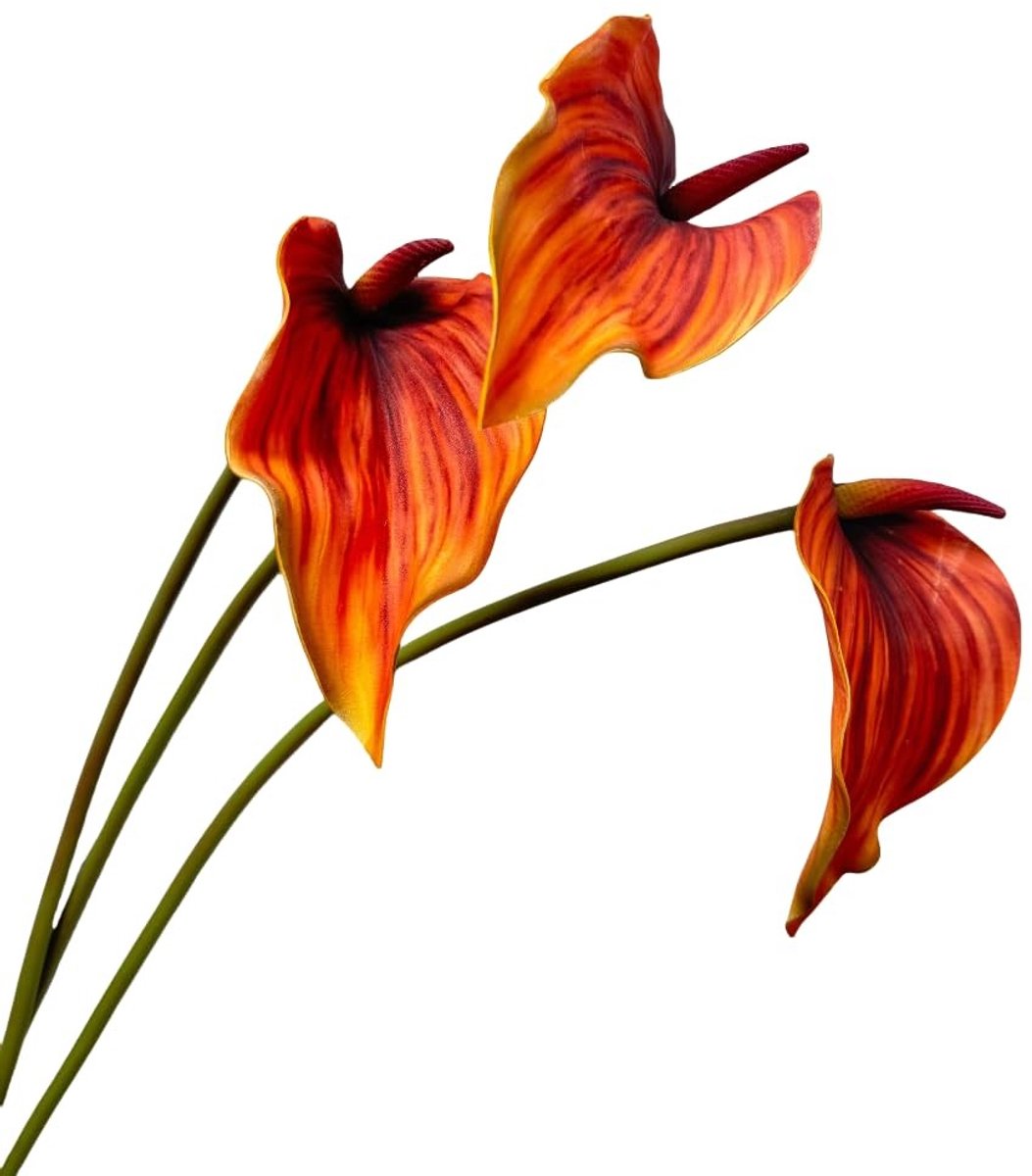 Omgoods - Kunstbloemen Anthurium voor Buiten, Lange Steel voor Vaasdecoratie